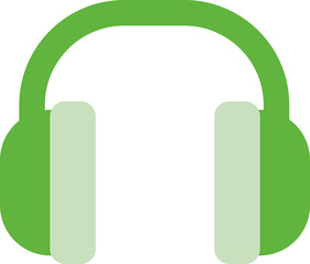 Green headphones, illustration, vector on a white background.