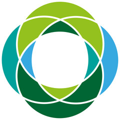 Green circle logo, illustration, vector on a white background.