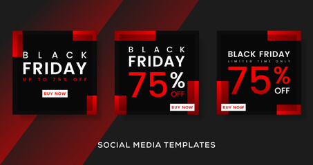 Black friday banners template post. premium vector