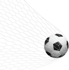Goal. For soccer football sport. Soccer football ball and white net.