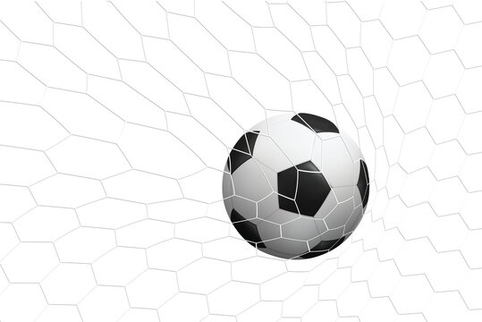 Goal. For soccer football sport. Soccer football ball and white net. © Lifestyle Graphic