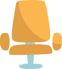 Yellow office chair, illustration, vector on a white background.