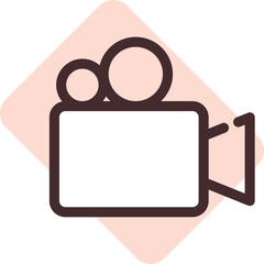 Phone video camera, illustration, vector on a white background.