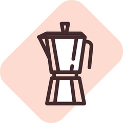 Restaurant coffee maker, illustration, vector on a white background.