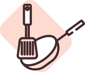 Restaurant pan, illustration, vector on a white background.