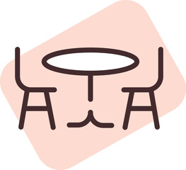 Restaurant table, illustration, vector on a white background.