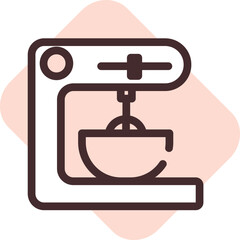 Fototapeta premium Restaurant mixer, illustration, vector on a white background.