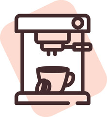 Restaurant coffee machine, illustration, vector on a white background.