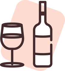Restaurant wine, illustration, vector on a white background.