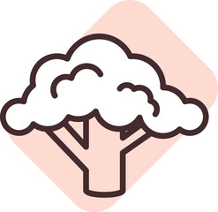 Restaurant broccolli, illustration, vector on a white background.