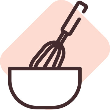recommend clip art: Restaurant whisk, illustration, vector on a white background.