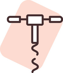 Restaurant corkscrew, illustration, vector on a white background.