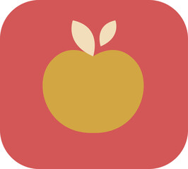 School yellow apple, illustration, vector on a white background.
