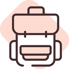 School backpack, illustration, vector on a white background.