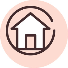 Social media home button, illustration, vector on a white background.