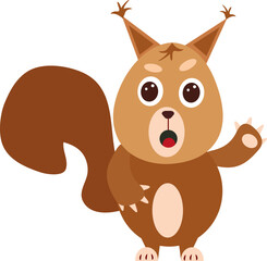 Squirrel argues, illustration, vector on a white background.