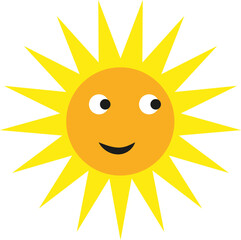 Summer sun, illustration, vector on a white background.