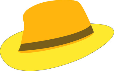 Summer hat, illustration, vector on a white background.