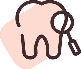 Tooth examination, illustration, vector on a white background.