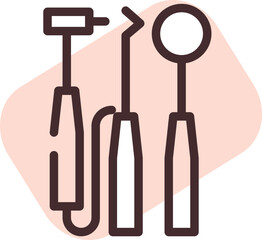 Tooth tools, illustration, vector on a white background.