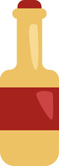 Small wine bottle, illustration, vector on a white background.