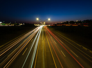 traffic on highway in edmonton at night