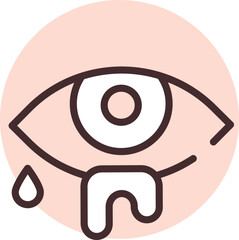 Eye allergy, illustration, vector on white background.