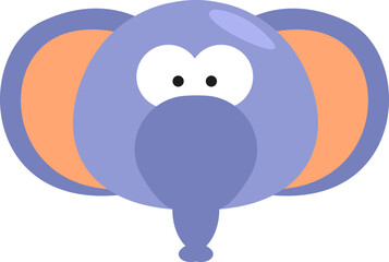Purple elephant, illustration, vector on white background.