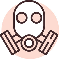 Biochemistry gas mask, illustration, vector on white background.