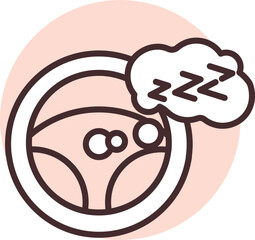 Car accident asleep, illustration, vector on white background.