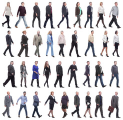 Fototapeta premium group of successful business people in motion isolated
