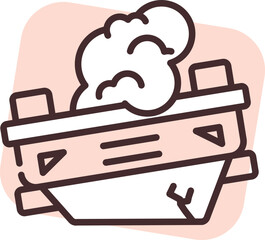 Car accident demolished car, illustration, vector on white background.