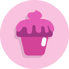 Cafe sweet muffin, illustration, vector on white background.
