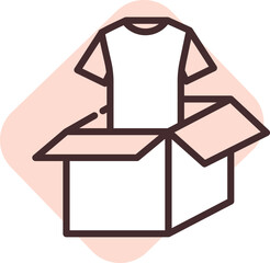 Charity and donation clothing, illustration, vector on white background.