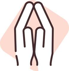 Charity and donation praying, illustration, vector on white background.