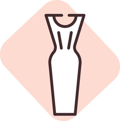 Clothing dress, illustration, vector on white background.