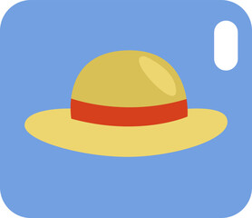 Yellow hat, illustration, vector on white background.
