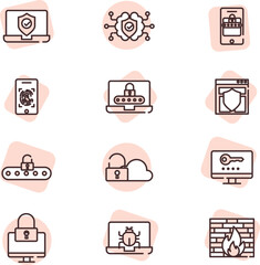 Cyber cloud, illustration, vector on white background.