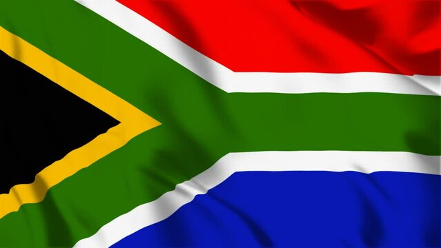 south Africa flag waving in the wind