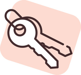 Cyber security keys, illustration, vector on white background.