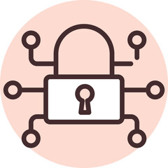 Cyber security private, illustration, vector on white background.