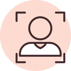 Cyber security face ID, illustration, vector on white background.