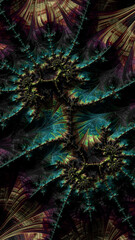 Obraz na płótnie Canvas Artistic and imaginative digitally designed abstract 3D fractal background