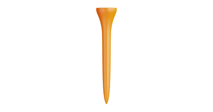 3D cartoon user interface illustration of a golf tee icon on an isolated background. With studio lighting and a gradient colourful texture. 3D rendering