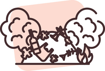 Disaster garbage, illustration, vector on white background.