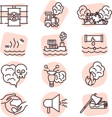 Disaster enviroment, illustration, vector on white background.