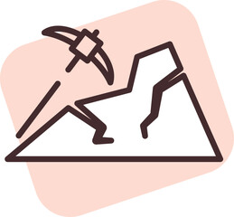 Disaster miner, illustration, vector on white background.