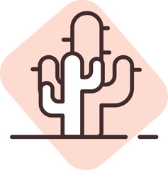 Disaster desert, illustration, vector on white background.