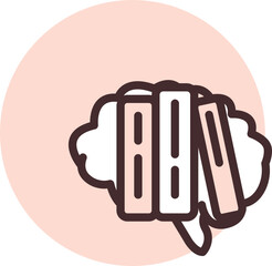 E books library, illustration, vector on white background.