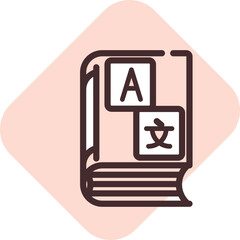 E books dictionary, illustration, vector on white background.